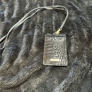 Brahmin Black Croc-Embossed Card Holder